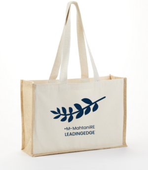 Companion Stylish Cotton Front & Back Panels Jute Bag - IJ919