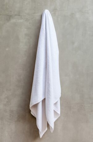 Ibt3060 Blank White Terry Loop Hemmed White Beach Towel - IBT3060b