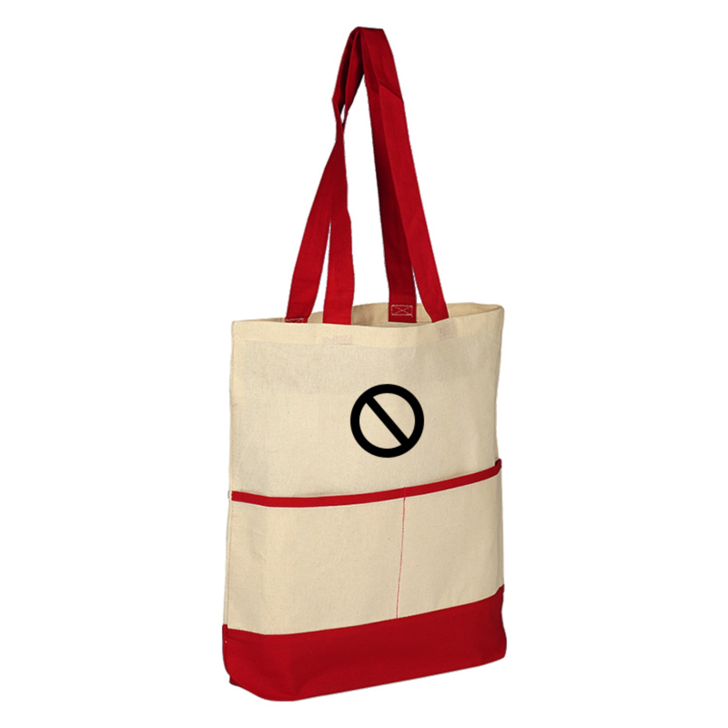 Inside Pocket of Cotton Sheeting Color Accent Tote IQ1609