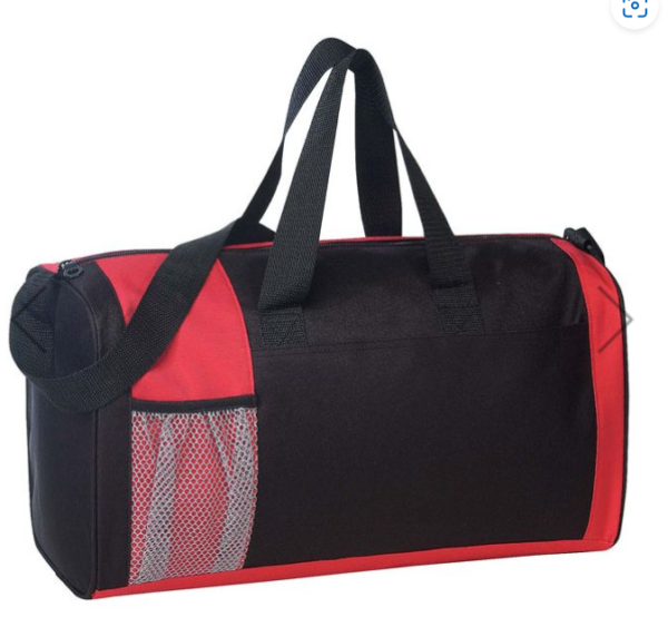 Main compartment with zippered closure Front slip pocket Front side mesh pocket Dual carrying handles Adjustable shoulder strap