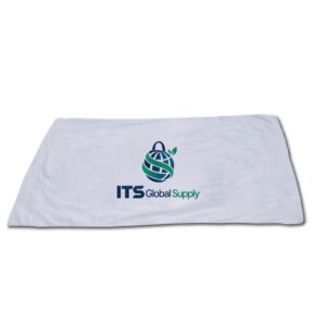 IBT2858 white beach towel printed with ITS Global Supply logo