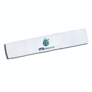IFT400 white fitness towel printed with ITS Global Supply logo