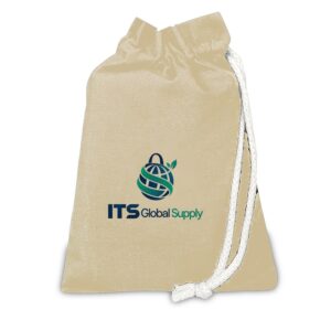 Natural Cotton Passport Drawstring Bag with ITS Global Supply logo - IQ1602