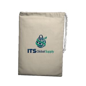 Natural Cotton File Drawstring Bag with ITS Global Supply logo - IQ1606