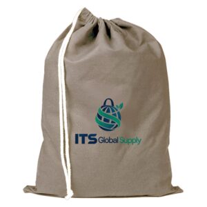 Natural Cotton Shoe Drawstring Bag with ITS Global Supply logo - IQ1607