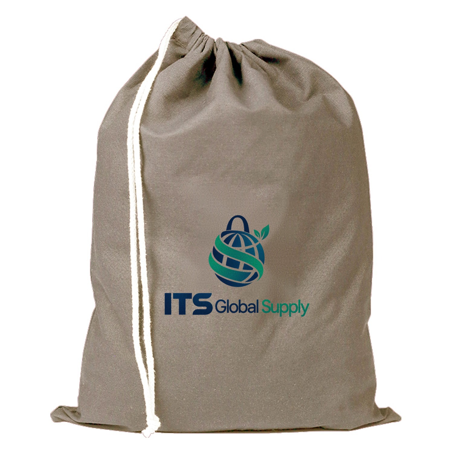 Natural Cotton Shoe Drawstring Bag with ITS Global Supply logo - IQ1607