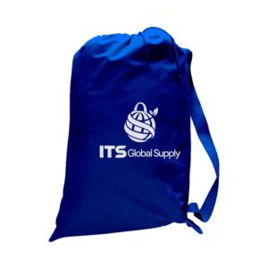 IQLB royal cotton canvas tote bag printed with ITS Global Supply logo