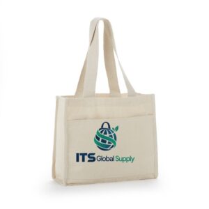 ITB800 natural cotton canvas tote bag printed with ITS Global Supply logo