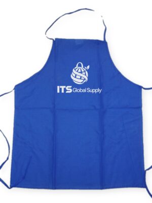IYA100 royal kids cotton apron printed with ITS Global Supply logo